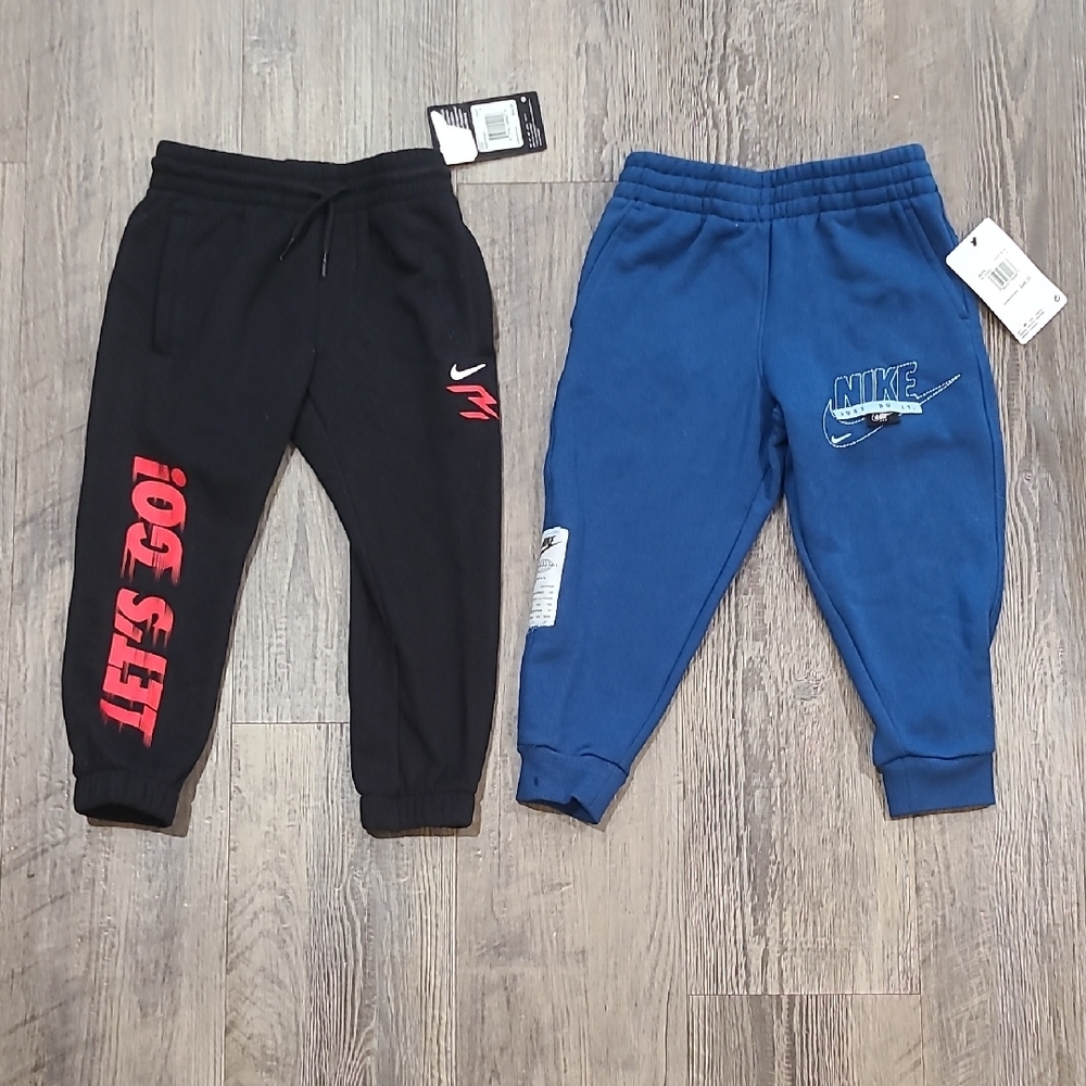 2 Pairs OfNike Kids Sweatpants - Black and Blue Size XS 4yrs